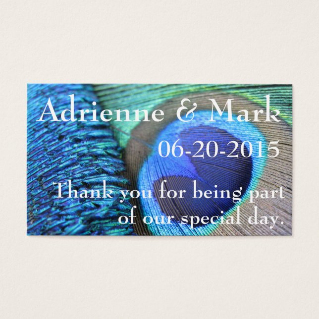 Peacock Feather Favor Tag (Front)