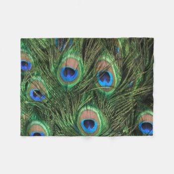 Peacock Feather Fleece Blanket by ChristyWyoming at Zazzle
