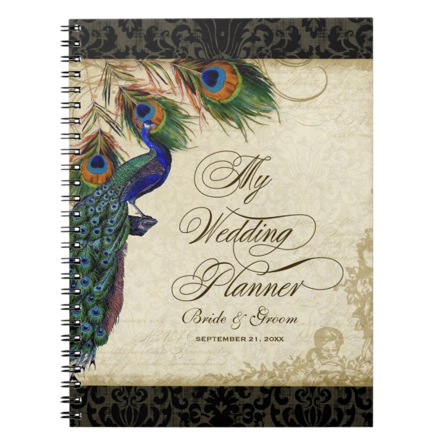 Peacock & Feather Formal Wedding Planner Journal (Front)