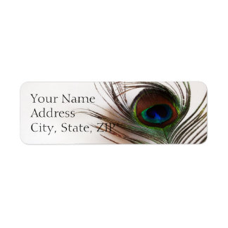 Peacock Feather Glamor Anniversary Return Address Label