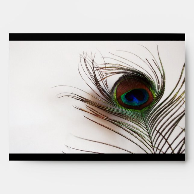 Peacock Feather Glamor Envelope (Front)