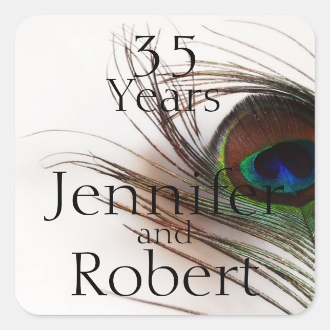 Peacock Feather Glamor Envelope Seal (Front)