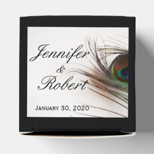 Peacock Feather Glamor Wedding Favor Box