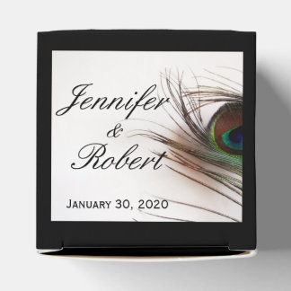 Peacock Feather Glamor Wedding Favor Box