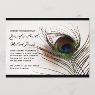 Peacock Feather Glamor Wedding Invitation