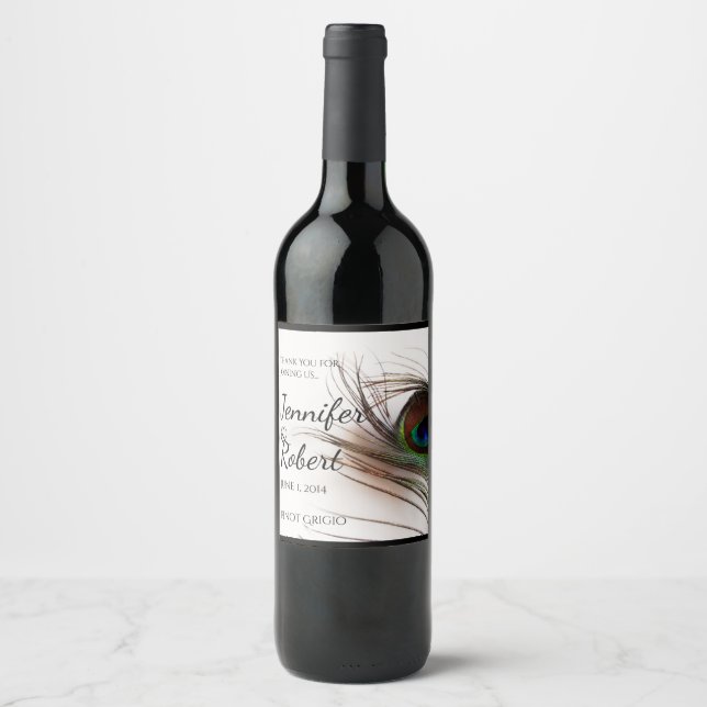 Peacock Feather Glamor Wine Label (Front)