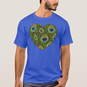 Peacock Feather Glittery Art Print T-Shirt