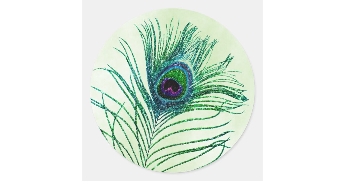 Sticker Green feathers