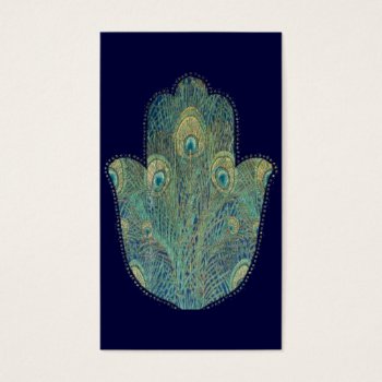 Peacock Feather Hamsa by Cardgallery at Zazzle
