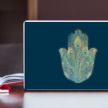 Peacock Feather Hamsa Hp Laptop Skin by Cardgallery at Zazzle