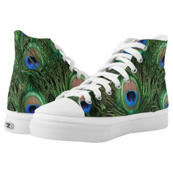 Peacock Feather High-top Sneakers by ChristyWyoming at Zazzle