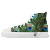 Peacock Feather High-Top Sneakers (Left Shoe Outside)