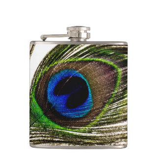 Peacock Feather Hip Flask