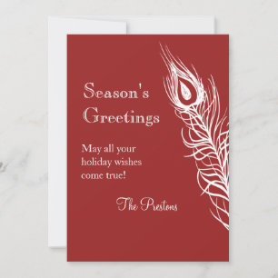 Peacock Feather Holiday Card