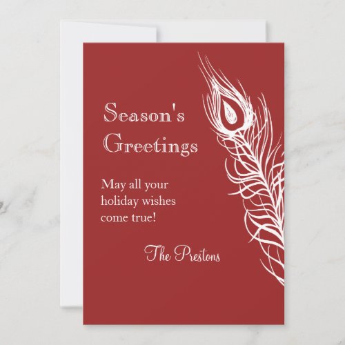 Peacock Feather Holiday Card