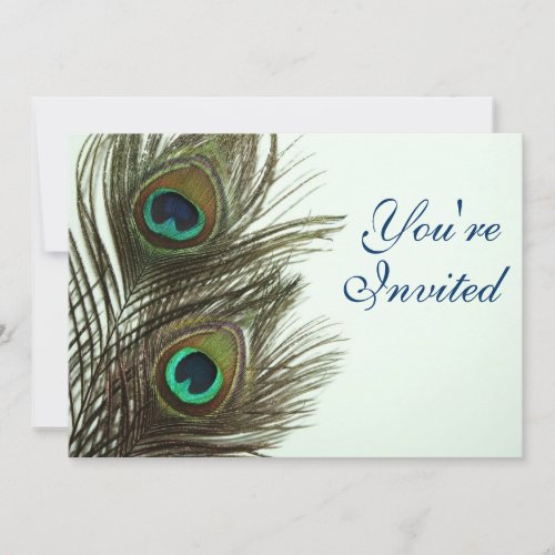 Peacock Feather Invitaiton Personalized Invite