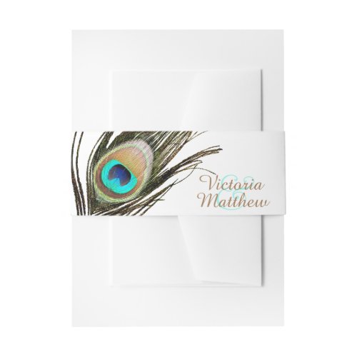 Peacock Feather Invitation Belly Band