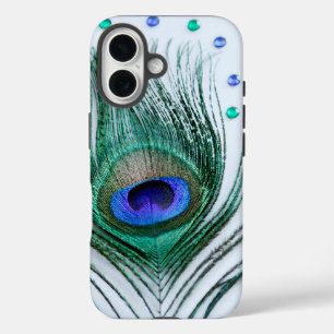 Peacock Feather Jewels iPhone 16 Case