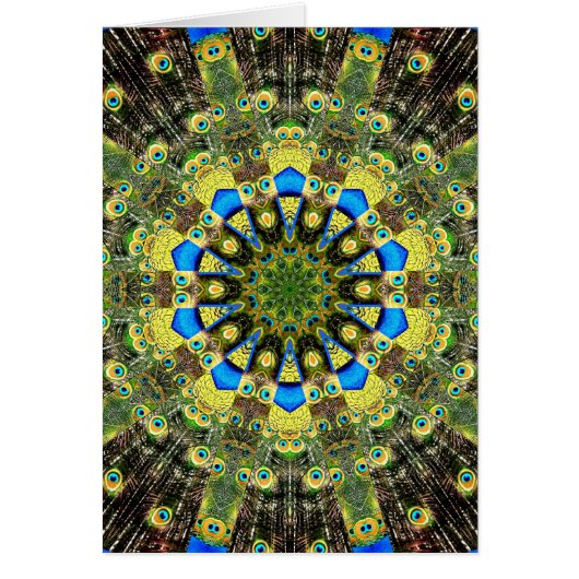 Peacock Feather Kaleidoscope 1 Cards (Front)