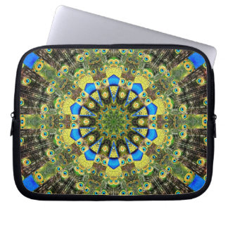 Peacock Feather Kaleidoscope 1 Laptop Sleeve