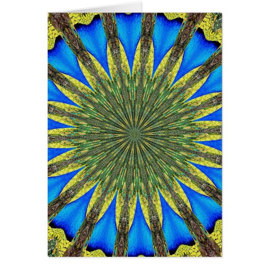 Peacock Feather Kaleidoscope 3 Cards (Front)