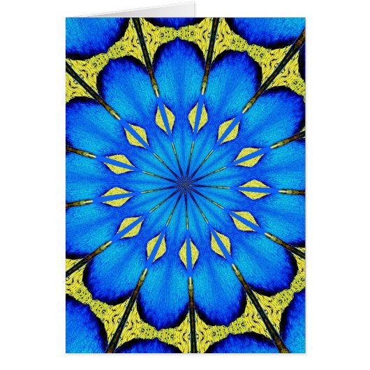 Peacock Feather Kaleidoscope 4 Cards (Front)