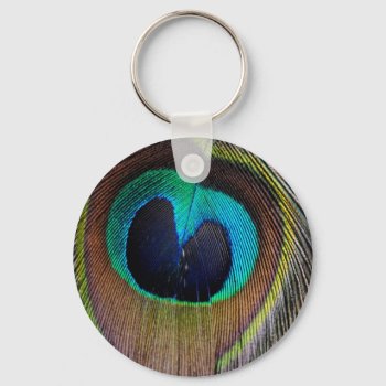 Peacock Feather Key Chain by AllyJCat at Zazzle