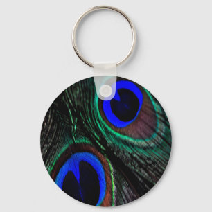 Peacock feather keychain