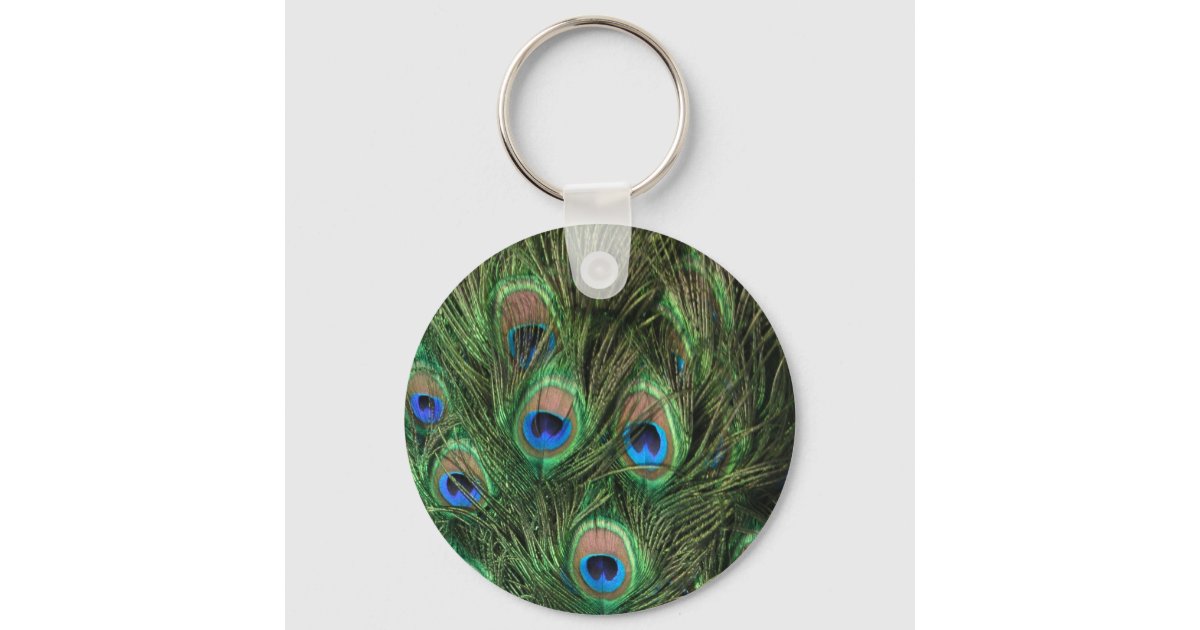 Peacock Feather Keychain Zazzle 2738