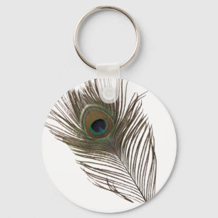 Peacock feather keychain
