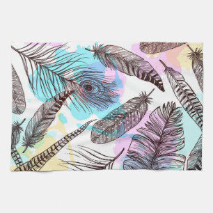 Peacock Feather Kitchen Towel
