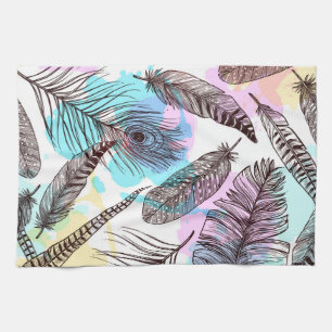 Peacock Feather Kitchen Towel