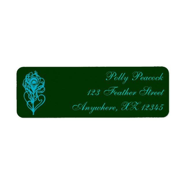 Peacock Feather Label (Front)