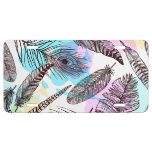 Peacock Feather License Plate