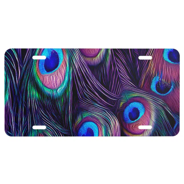 Peacock Feather License Plate Zazzle