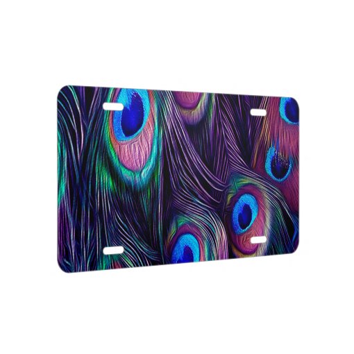 Peacock Feather License Plate Zazzle