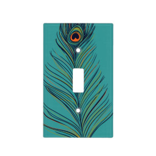Peacock Feather Light Switch Cover