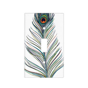 Peacock Feather Light Switch Cover