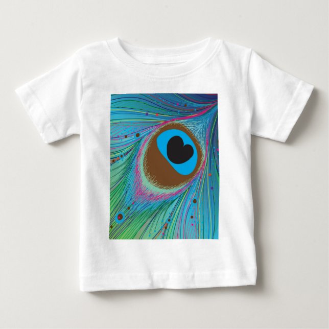 Peacock feather lines background baby T-Shirt (Front)