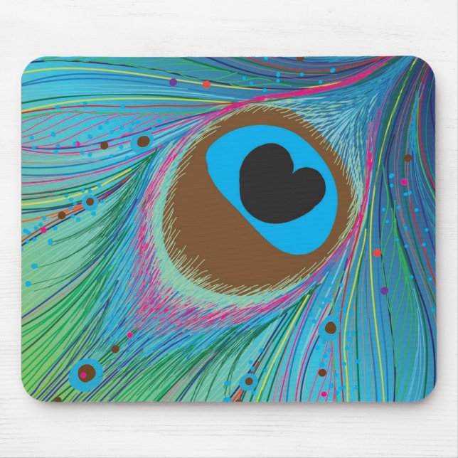 Peacock feather lines background mouse pad (Front)