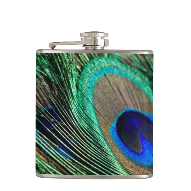 Peacock Feather Lucky Flask (Front)