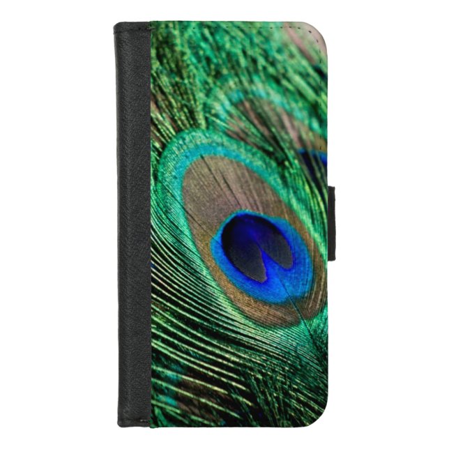 Peacock Feather Lucky iPhone Wallet Case (Front)