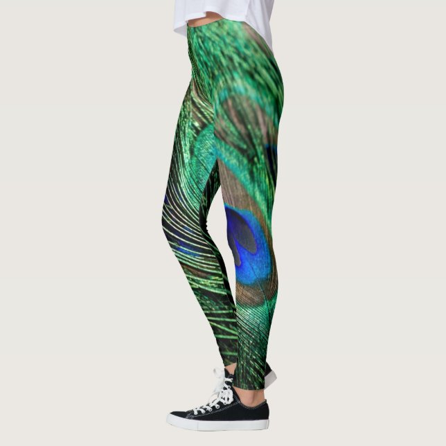 Peacock Feather Lucky Leggings (Left)