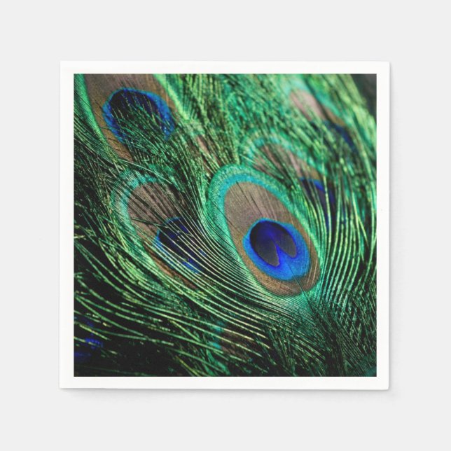 Peacock Feather Lucky Napkins (Front)