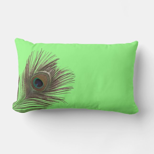 Peacock feather lumbar pillow (Front)