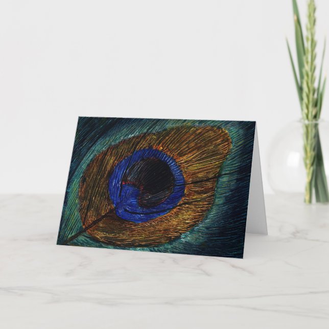 Peacock Feather Macro Card (Front)