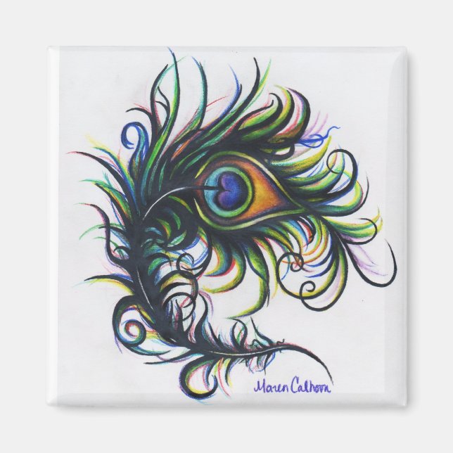 Peacock Feather Magnet (Front)