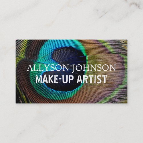 Peacock Feather Make-up Artist Business Cards