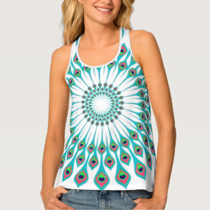Peacock Feather Mandala Design – Vibrant Ethnic Ar Tank Top
