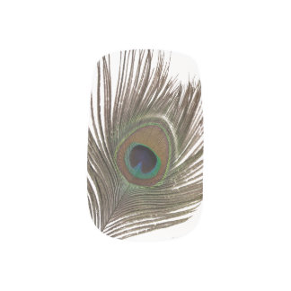 Peacock feather minx nail art